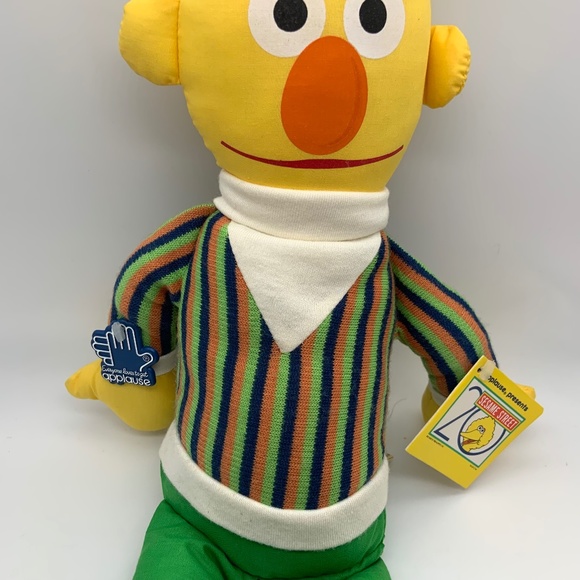 Vintage Sesame Street Bert Jim Henson Retro Muppet Doll Plush w/ Tags - Picture 3 of 16
